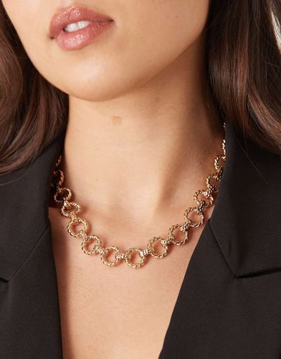 Accessorize Accessorize textured tbar chain necklace in gold
