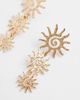 Accessorize Accessorize triple sun long drop earrings in gold tone - 3