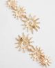 Accessorize Accessorize triple sun long drop earrings in gold tone - 4