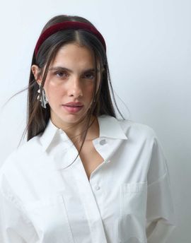 Accessorize Accessorize velvet headband in burgundy-RED