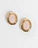 Accessorize Accessorize vintage look pink stone stud earrings in gold - 1