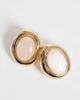 Accessorize Accessorize vintage look pink stone stud earrings in gold - 2