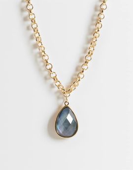 Accessorize Accessorize vintage look stone pendant necklace in gold