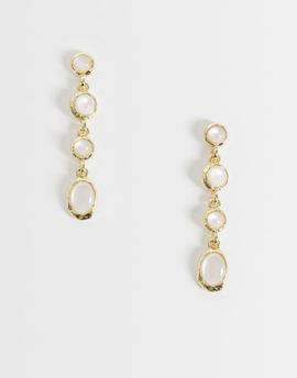 Accessorize Accessorize white stone drop earrings in gold