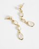 Accessorize Accessorize white stone drop earrings in gold - 3