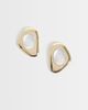 Accessorize Accessorize white stone molten shield stud earrings in gold - 1