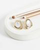 Accessorize Accessorize white stone molten shield stud earrings in gold - 2