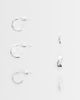 Accessorize Accessorize Z 3 pack chunky hoops in silver plated - 1