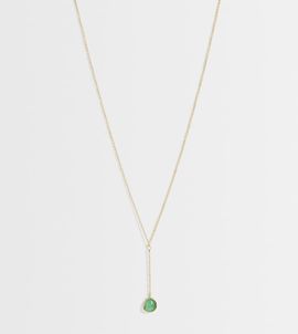 Accessorize Accessorize Z aventurine lariat chain necklace in 14k gold plated