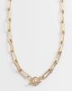 Accessorize Accessorize Z collection molten link t-bar necklace in 14kt gold plated - 1