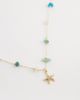 Accessorize Accessorize Z collection pink and green stationed starfish necklace in 14kt gold plated - 4