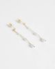Accessorize Accessorize Z faux pearl chain drop earrings in 14kt gold plated - 4