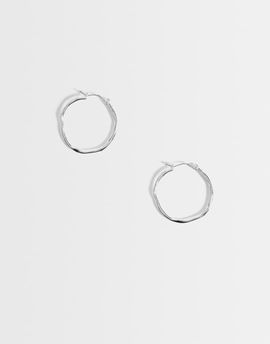 Accessorize Accessorize Z medium molten hoops in silver plated