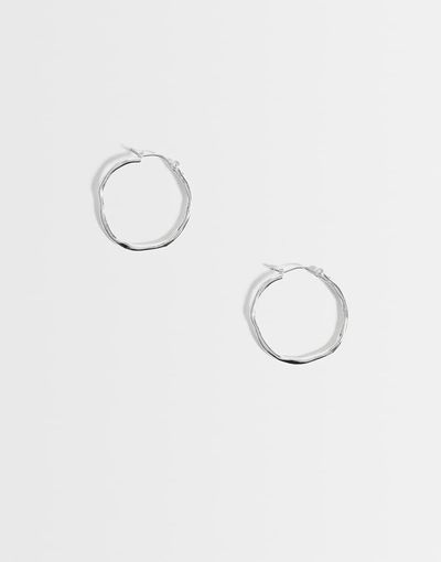 Accessorize Accessorize Z medium molten hoops in silver plated