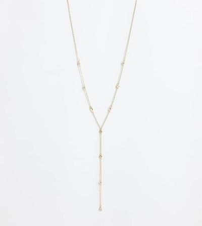 Accessorize Accessorize Z sparkle lariat chain necklace in 14k gold plated