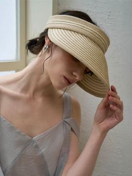 ACCLET Velcro Braid Straw Sun Visor [Ivory] (SV048IV)