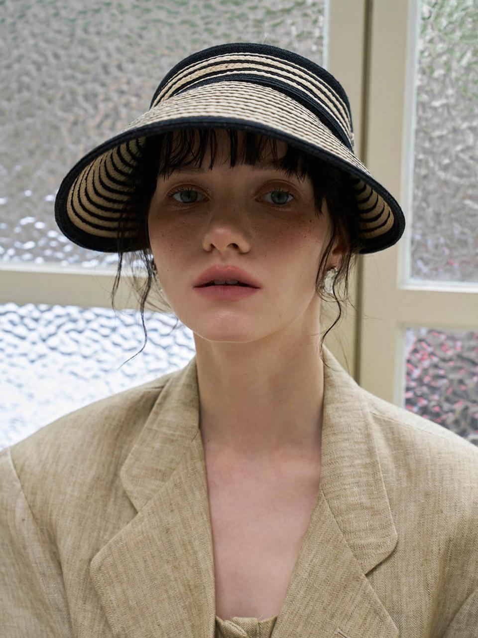 ACCLET Velcro Braid Sun Visor [Ivory Black] (SV048IVBK)