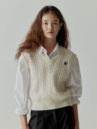 ACHIO Cable Vest_Light Beige