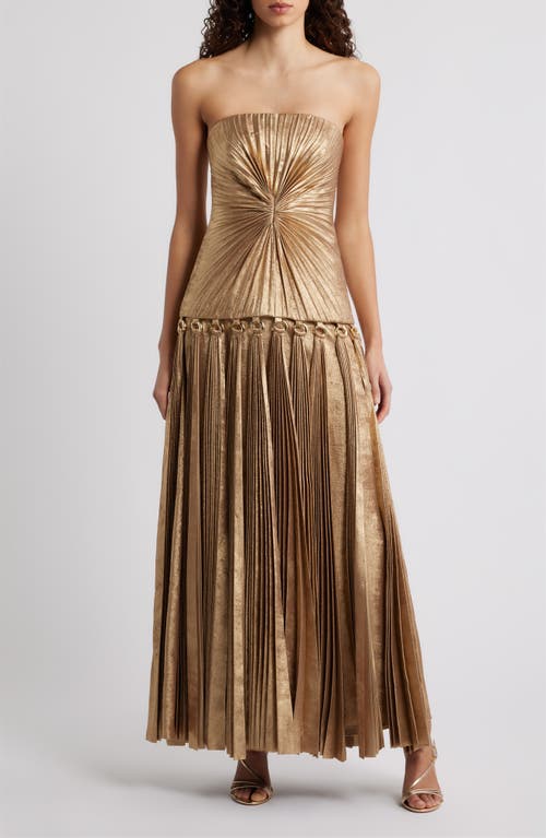 Acler - Fintry Metallic Pleated Maxi Dress