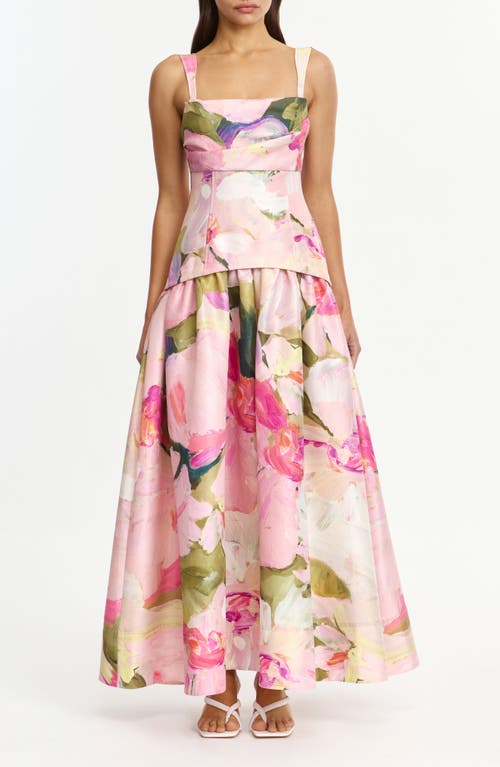Acler Acler Reeve Floral Print Dupioni Gown