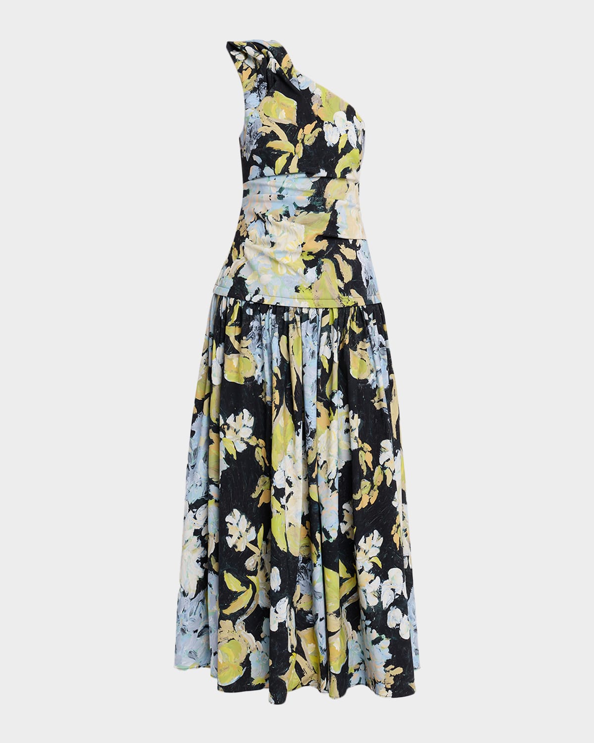 Acler Benetti Floral One-Shoulder Maxi Dress