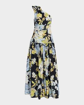 Acler Benetti Floral One-Shoulder Maxi Dress