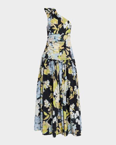 Acler Benetti Floral One-Shoulder Maxi Dress