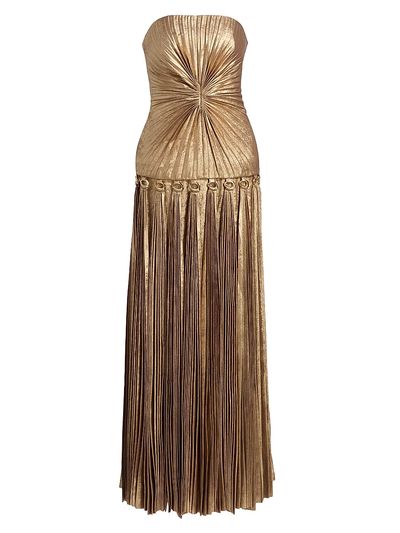 Acler Women's Fintry Metallic Pleated Gown