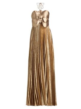Acler Women's Forever Young Pullford Metallic Pleated Gown