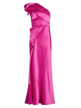 Acler Women's Werona One-Shoulder Satin Gown