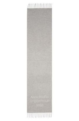 Acne Studios Acne Studios 1996 Logo Jacquard Double Face Wool Fringe Scarf