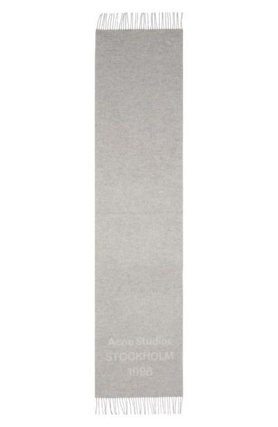 Acne Studios Acne Studios 1996 Logo Jacquard Double Face Wool Fringe Scarf