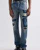 Acne Studios Acne Studios 1996M Distressed Patched Straight Leg Jeans - 1