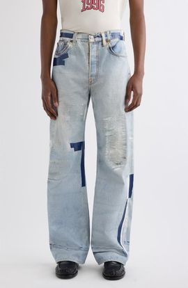 Acne Studios Acne Studios 2021 Trompe l'Oeil Tape Loose Fit Wide Leg Jeans