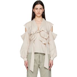 Acne Studios Acne Studios Beige Cut-Out Bow Blouse