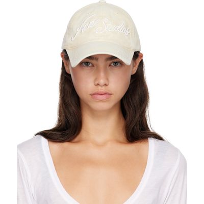 Acne Studios Acne Studios Beige Embroidered-Logo Cap