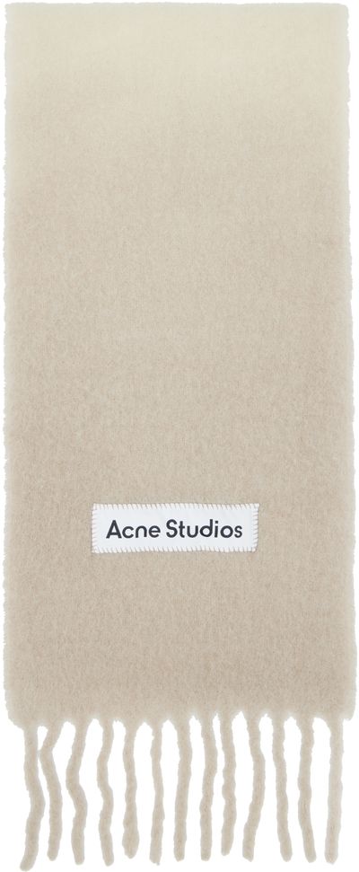 Acne Studios Acne Studios Beige Wool Fringe Scarf