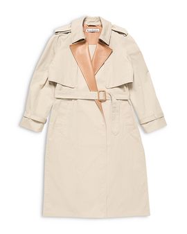 Acne Studios Acne Studios Belted Leather Lapel Trench Coat