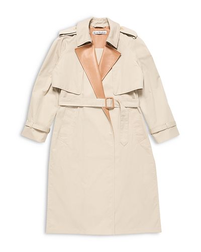 Acne Studios Acne Studios Belted Leather Lapel Trench Coat