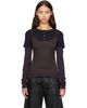 Acne Studios Acne Studios Black & Gray Layered Jersey Bow T-shirt - 1
