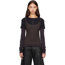 Acne Studios Acne Studios Black & Gray Layered Jersey Bow T-shirt