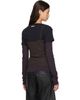 Acne Studios Acne Studios Black & Gray Layered Jersey Bow T-shirt - 3