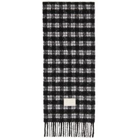 Acne Studios Acne Studios Black & White Checked Logo Scarf