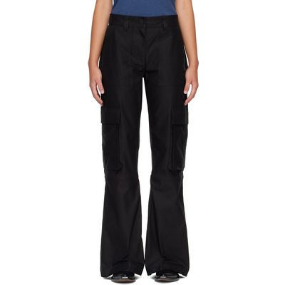 Acne Studios Acne Studios Black Cotton Satin Cargo Trousers