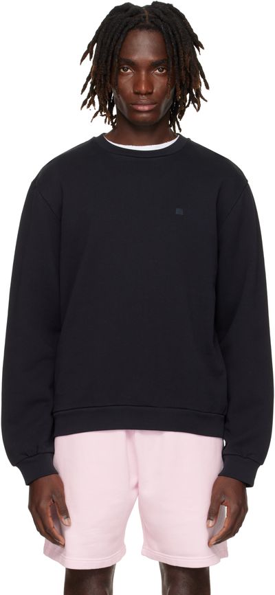 Acne Studios Acne Studios Black Crewneck Fleece Sweatshirt