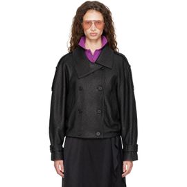 Acne Studios Acne Studios Black Cropped Leather Jacket