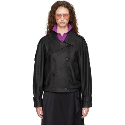 Acne Studios Acne Studios Black Cropped Leather Jacket