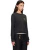 Acne Studios Acne Studios Black Distressed Logo Long Sleeve T-shirt - 2
