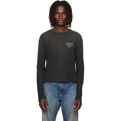Acne Studios Acne Studios Black Distressed Logo T-shirt