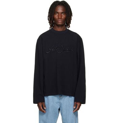 Acne Studios Acne Studios Black Embroidered Logo T-shirt